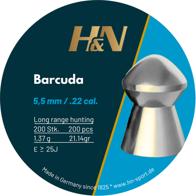 LATA DE POSTONES HN BARACUDA CALIBRE 5.5 PESO 21.14 GR 200 UNIDADES