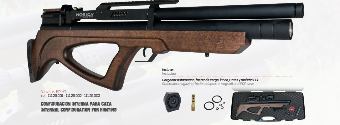 RIFLE NORICA PCP VIRIATUS BULLPUP CAL 5,5 + FUNDA Y POSTONES DE REGALO - Imagen 2