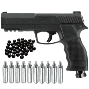 Kit Pistola traumática Umarex TP50 gen 2 cal .50 de energía 13 J // INCLUYE 10 CO2 + 50 MUNICIONES