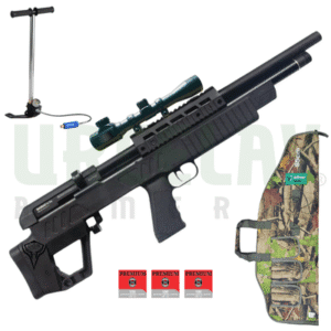 COMBO PCP RIFLE BEEMAN COMMODORE BULLPUP REGULADO SINTETICO + MIRA 3-9X40 + BOMBIN + FUNDA + POSTONES