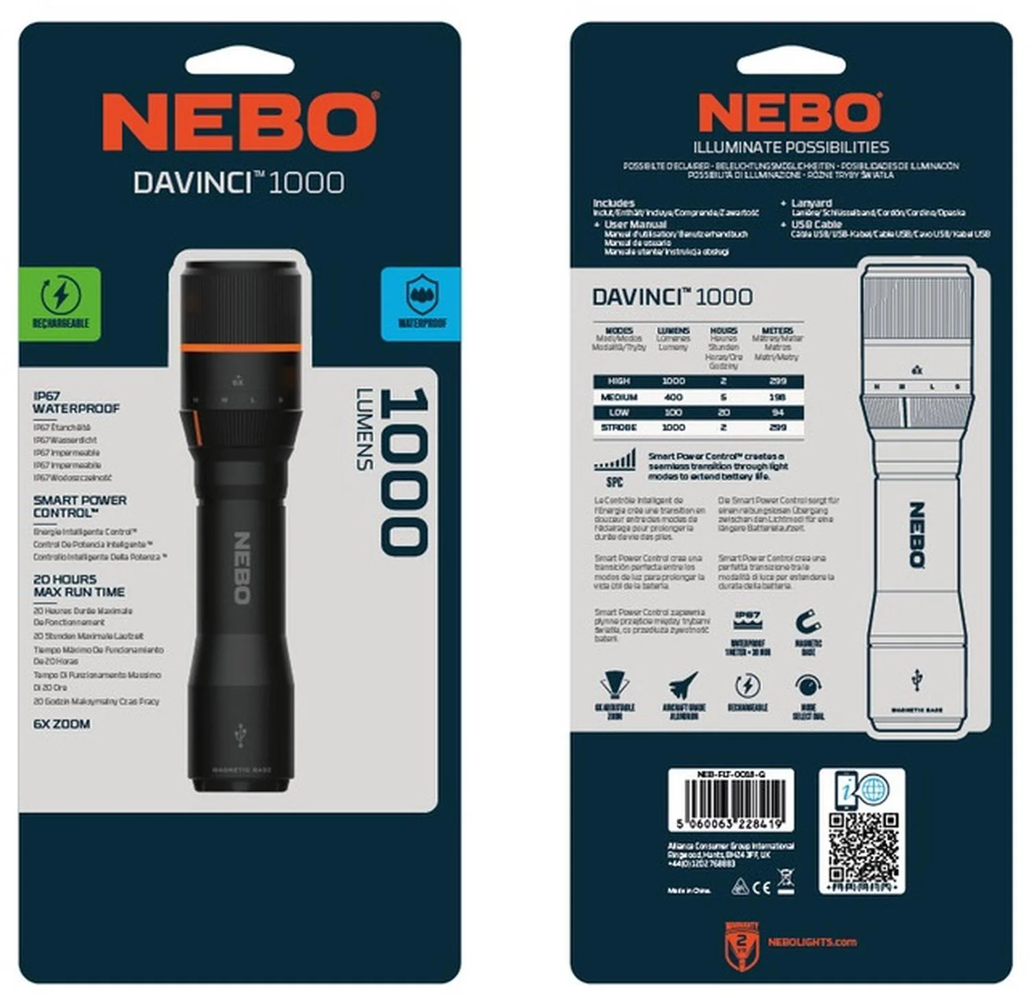 LINTERNA NEBO DAVINCI 1000 LUMENES - Imagen 3