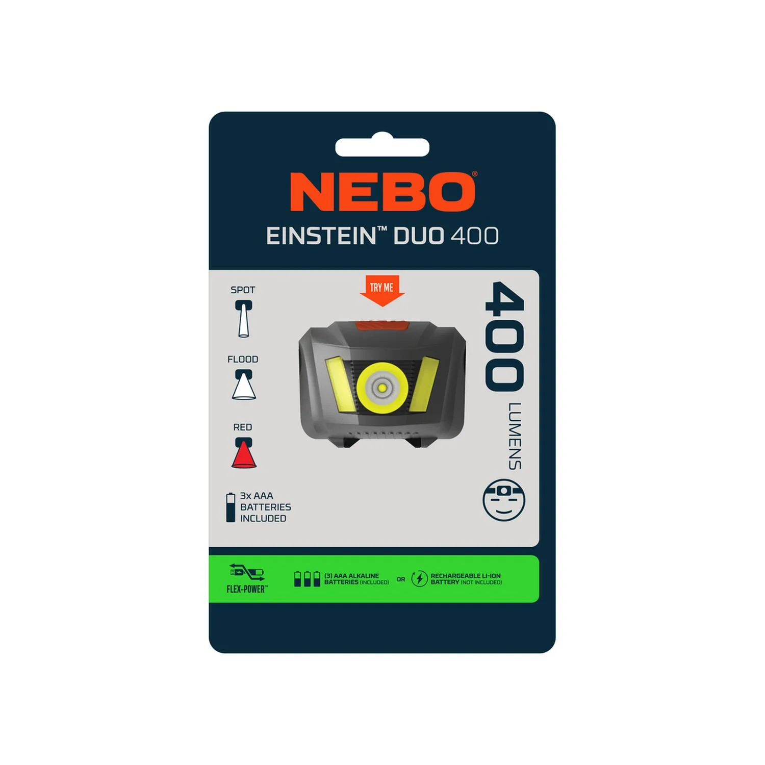 Linterna Frontal Recargable/Pilas NEBO Einstein DUO 400 Lúmenes - Imagen 5
