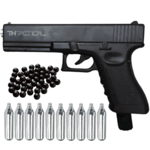 COMBO PISTOLA TH TACTICAL G17 CAL. 50 TRAUMATICA 17 JOULES+10 CO2 Y 50 MUNICIONES